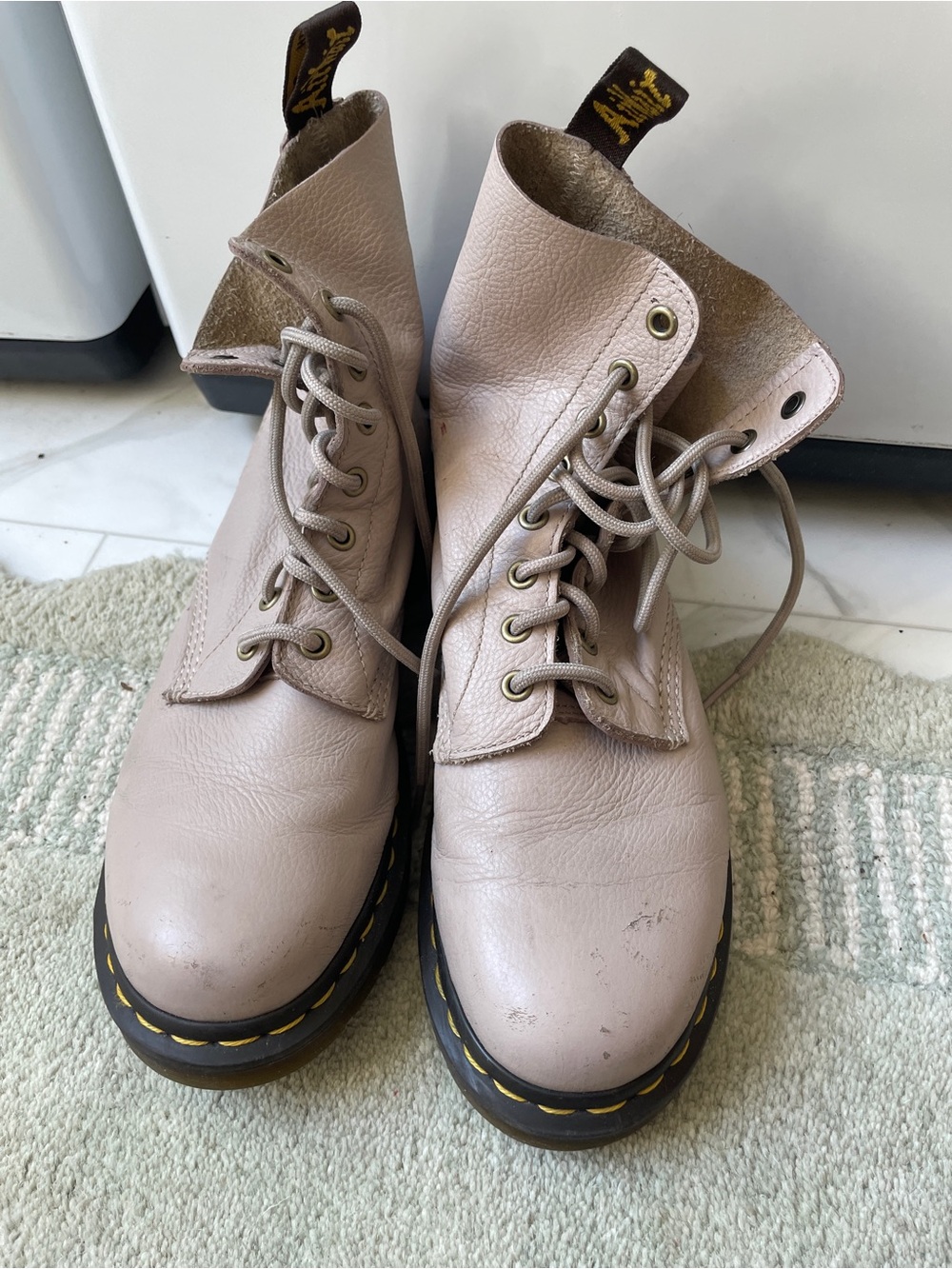 Dr. Martens 1460 Pascal Virginia Leather Lace Up Boots 'Vintage Taupe' 9